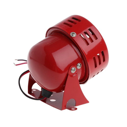 Red Air Raid Siren Horn for 12V Vehicles 1950s 2