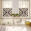 Boho Kitchen Curtains Set Brown Black Geometric Wooden Tier 4