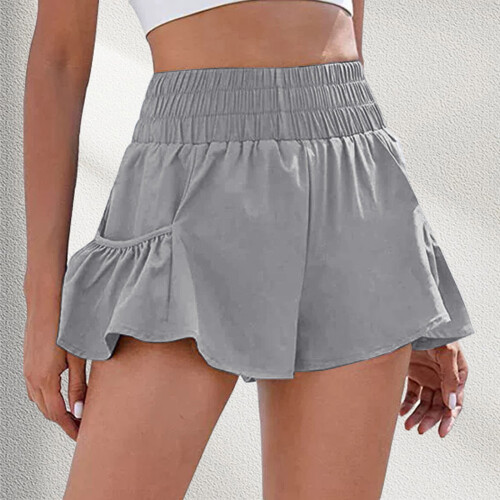 Women's Running Shorts with Pockets Elastic Waist