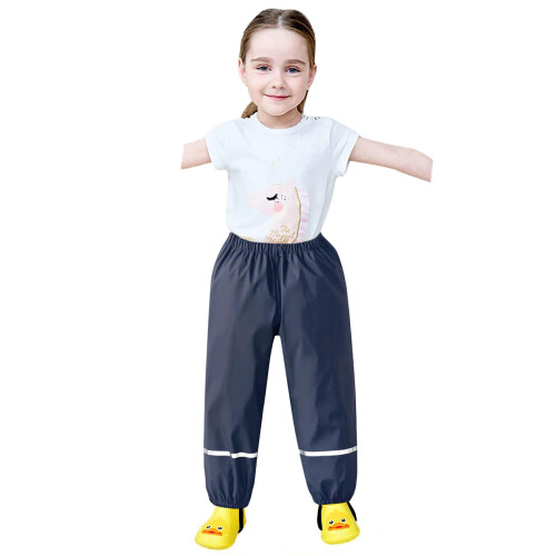 Kids Rain Pants Waterproof Full-Length Lightweight