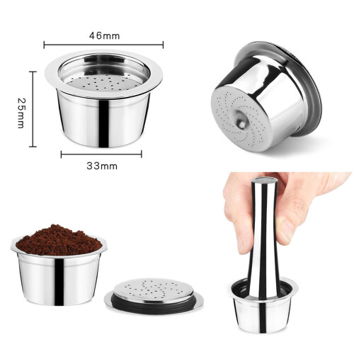 Reusable Stainless Steel Coffee Filter Holder Set with 2
