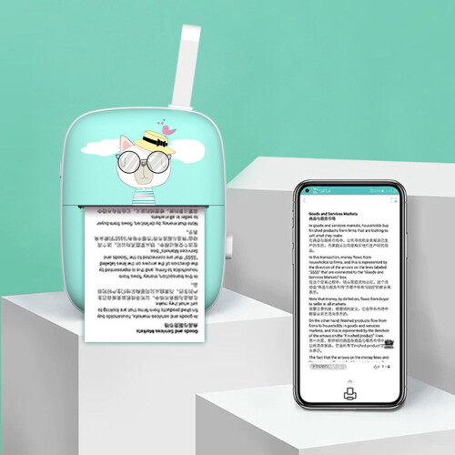 Portable Mini Thermal Inkless Bluetooth Printer HD for 1