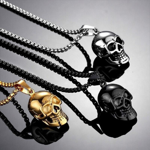 Skull Pendant Necklace for Men Customizable 2