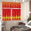 Gold Christmas Tree Kitchen Curtains Set with Rod Pocket 6