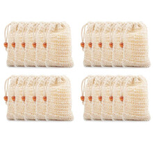 Seifentaschen für Die Dusche 120Er Pack Natural Ramie Soap Saver Pouch Selbstgemachte Seifennetztasche mit Kordelzug
