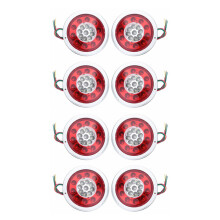 8 Pack Round 19 LED Rear Stop Light Tail Brake Turn Signal Lamp Trailer Truck Van