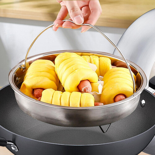Stainless Steel Steamer Basket with Handle 22 cm 2