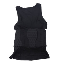 2X Men's Rib Protector Padded Vest Compression Shirt Training Vest with 3-Pad for Football Soccer L