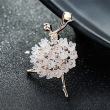 2X Ballet Angel Girl Cubic Rhinestone Decoration Brooch Pin for Sweater Coat