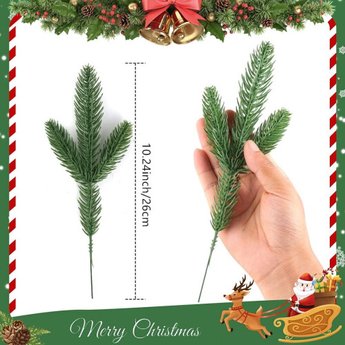 TETOU Artificial Norfolk Pine Branches Green Cedar Sprigs 1