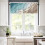 Ombre Brown Teal Kitchen Curtains Set Abstract Beach 3