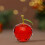 Crystal Faceted Apple Ornament Stand Glass Rotatable Base 6