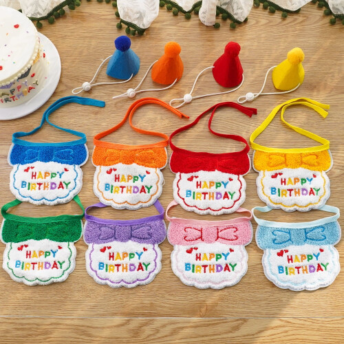Ensemble bandana, écharpe et bonnet pour anniversaire de chat ou de chien 1