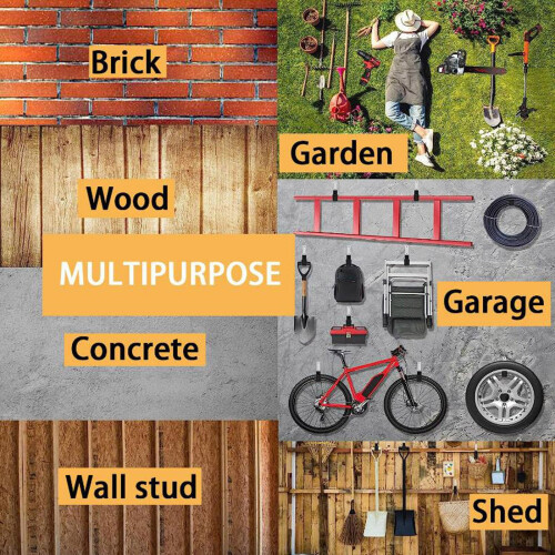 Heavy-Duty Garage Hook Rack for Ladders and Bicycles 1