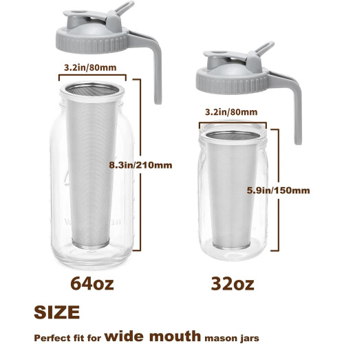 Cold Brew Coffee Filter Cup for Mason Jars – 304 2