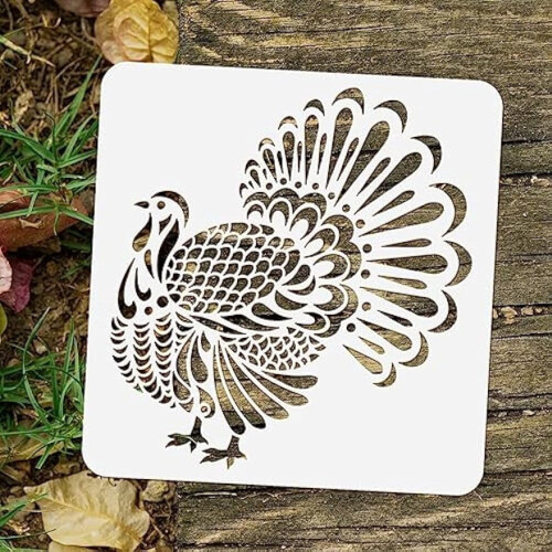 Turkey Stencil Reusable Plastic 11.8 x 11.8 Inch 2