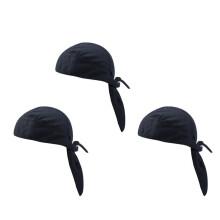 3X Sneldrogende Hoofdsjaal Pure Fietsmuts Zomer Heren Running Riding Bandana Hoofddoek Pirate Hat Hood Hoofdband Zwart