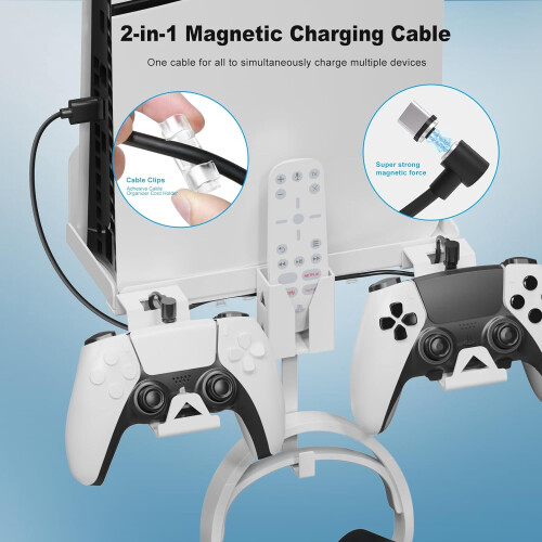 PS5 Slim Wall Mount Bracket Metal Stand with Controller 2