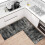 Abstract Kitchen Mat Set 2 pcs Non-Skid Washable Silver 2