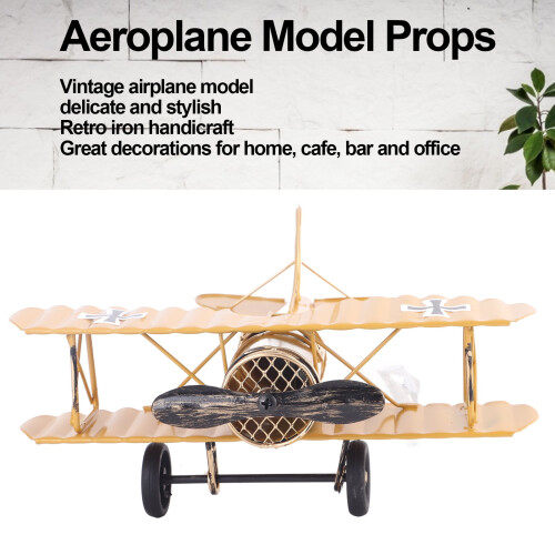 Retro Airplane Model Vintage Biplane Decor 1 Piece 1
