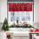 Snowflake Red Curtain Valance 42x12in Winter Window 2
