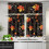 Maple Leaves Red Small Kitchen Curtains Rod Pocket 3-Piece 4