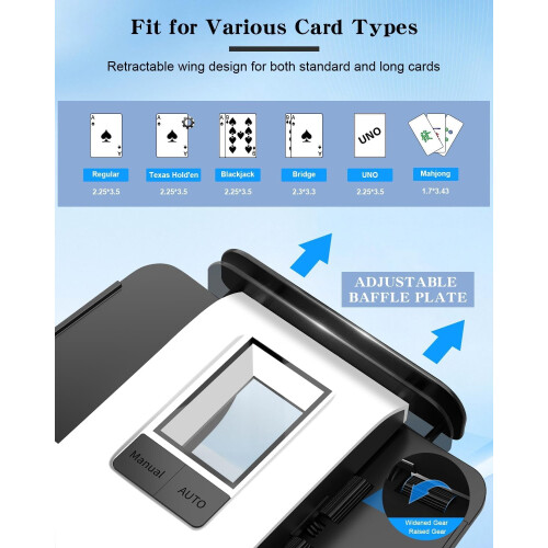 Portable Auto Card Shuffler Dual Mode 2000mAh Battery 1