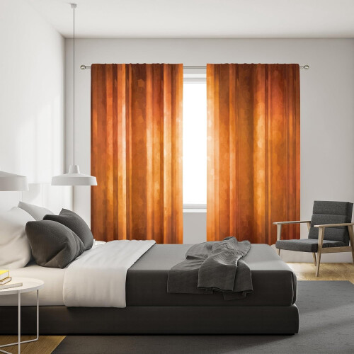 Orange Abstract Curtains Rod Pocket 42x63 Inch 1