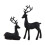 Matte Black Resin Reindeer Sculptures 2 pcs 7