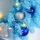Blue Pre-lit Christmas Wreath 16 Inch Battery LED 6