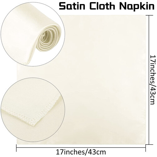 Square Satin Napkin Bright Silk 12 Pack 17 x 17 Inch 1