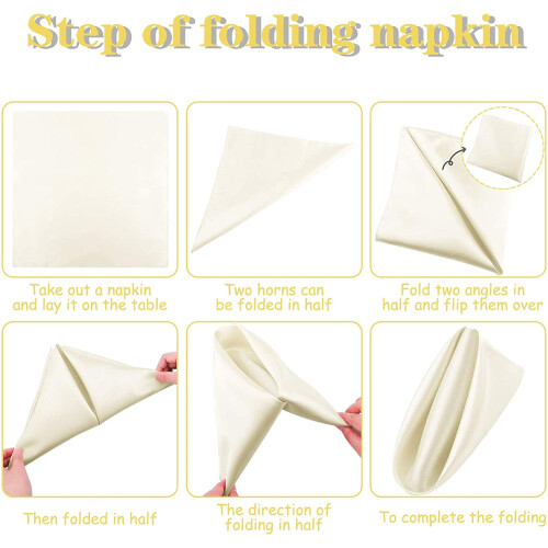 Square Satin Napkin Bright Silk 12 Pack 17 x 17 Inch 2
