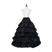 Black Crinoline Petticoat with Ruffles for Women
