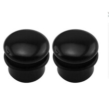 Black Single Flared Ear Plug Tunnel Natural Stone Mushroom