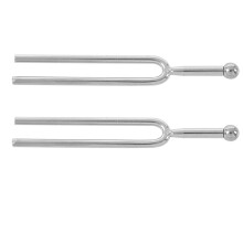 2X C523 Instrument Tuner Silver Tone Metal Tuning Fork 523Hz