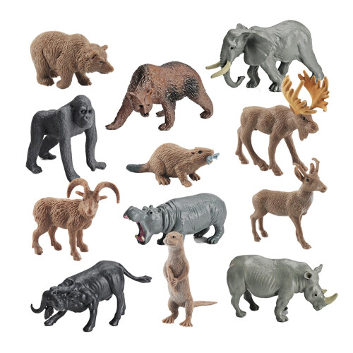 Wildlife Animal Figurines Set 12 Pieces