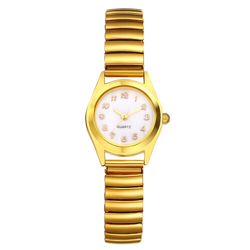 Stretch Strap Watch for Women Gold Silver Tone