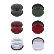 Glass Ear Gauges Mushroom Plugs 3 Pairs 0g 00g