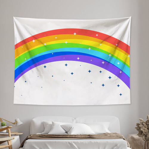 Bohemian Rainbow Tapestry 85x70 Inch