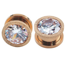 Crystal Ear Plugs Screw Fit Tunnels 1 Pair 0g 00g