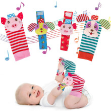 Baby Wrist Rattles and Socks 0-24 Months Soft Sensory Toys