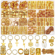Hair Jewelry for Braids and Dreadlocks Gold Metal Rings