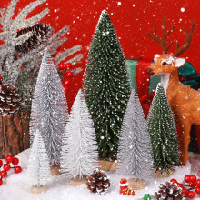 Mini Christmas Trees Decorations Green 6pcs