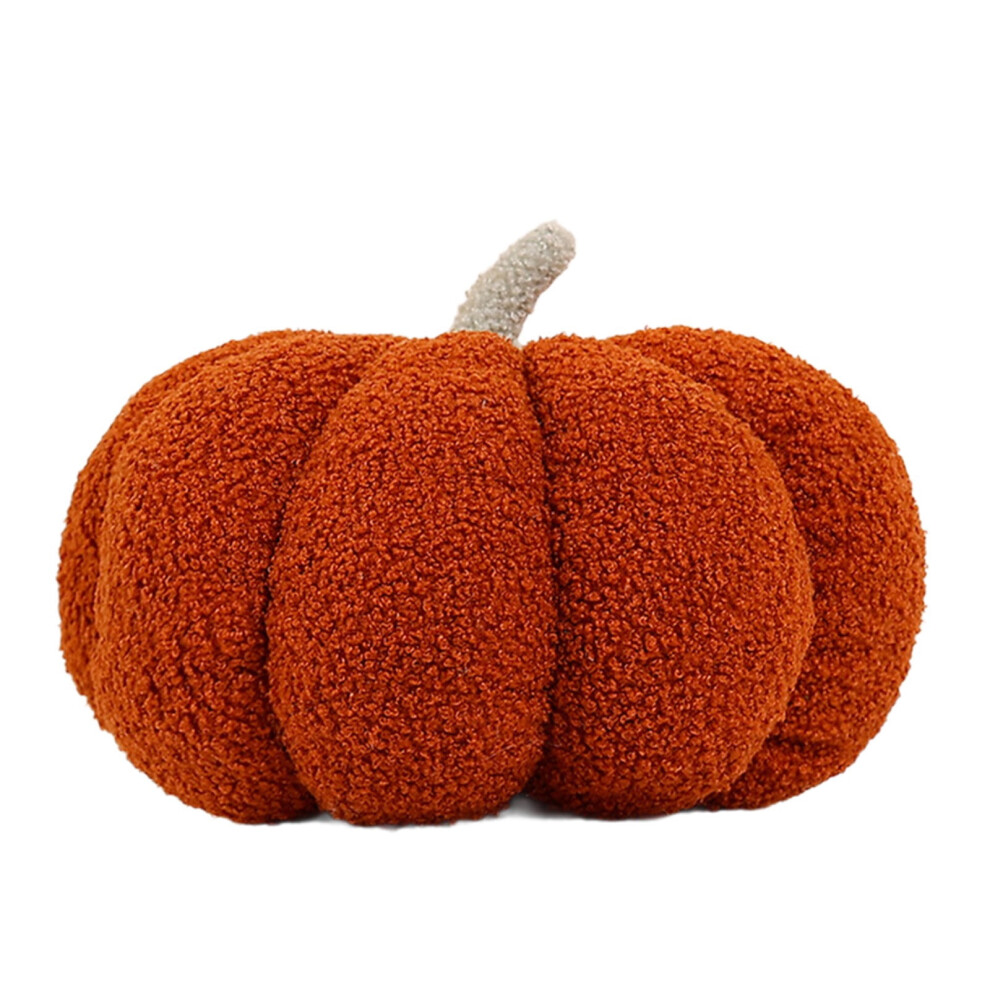 Pumpkin Throw Pillow Brown Plush Sofa Cushion 18x18 Inch