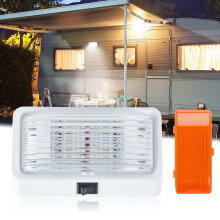 LED RV Porch Light 12V with Switch Clear Amber Lens