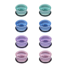 Glass Ear Gauges Mushroom Plugs and Tunnels 4 Pairs