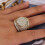 Men's Alloy Ring with Diamond Accents, Oversized 1