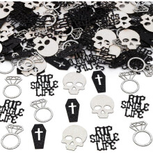 Gothic Bachelorette Decor Skull Coffin Confetti 12 pcs
