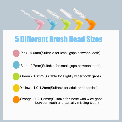 Interdental Brush Soft Oral Cleaning Tool 50 Pieces