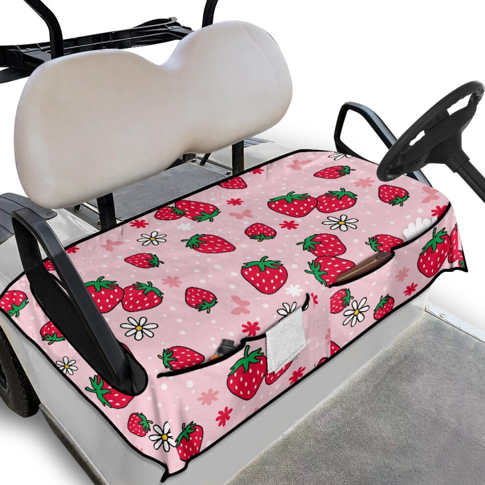 Strawberry Golf Cart Seat Covers 2-Passenger Pink 9422877156290